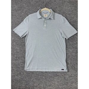 Faherty Polo Shirt Men Size Small Blue White Striped Short Sleeve Cotton Stretch
